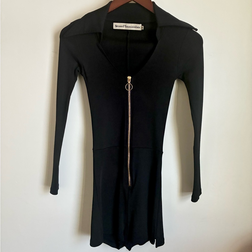 🪩 Stoned Immaculate Disco Romper 🪩 Black, Sz. M - Picture 4 of 7